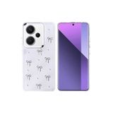 Nezih Case Xiaomi Redmi Note 13 Pro Plus 5G ile Uyumlu Kılıf, Airbag Tasarımlı, Simli Şeffaf, Fiyonk Desenli, Beyaz