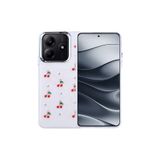 Nezih Case Xiaomi Redmi Note 14 4G ile Uyumlu Airbag Tasarımlı Simli Şeffaf Desenli Kapak Kılıf, Kiraz