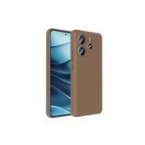 Nezih Case Xiaomi Redmi Note 14 4G ile Uyumlu Kamera Korumalı Kartlık Hazneli Silikon Kapak Kılıf, Kahverengi