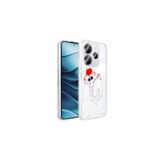 Nezih Case Xiaomi Redmi Note 14 4G ile Uyumlu Kılıf, Şeffaf Figürlü Sert Kapak, Sevimli Köpek