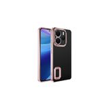 Nezih Case Xiaomi Redmi Note 14 4G Uyumlu, Renkli Şeffaf Kamera Korumalı, Silikon Luxury Kapak Kılıf, Rose Gold