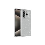 Nezih Case Xiaomi Redmi Note 14 5G ile Uyumlu Kamera Korumalı Simli Işıltılı Koton Kılıf, Gümüş