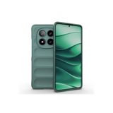 Nezih Case Xiaomi Redmi Note 14 Pro 4G ile Uyumlu Esnek Oyuklu Arka Yüzey Tasarımlı Silikon Kapak Kılıf, Koyu Yeşil