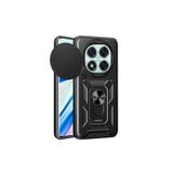 Nezih Case Xiaomi Redmi Note 14 Pro 5G ile Uyumlu Magnetik Standlı, Kamera Korumalı, Sürgülü Kapak Kılıf, Siyah