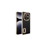 Nezih Case Xiaomi Redmi Note 14 Pro 5G Uyumlu, Köşeleri Renkli Şeffaf Kamera Korumalı Silikon Luxury Kapak Kılıf, Gold
