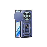 Nezih Case Xiaomi Redmi Note 14 Pro 5G Uyumlu Magnetik Standlı Kamera Korumalı Sürgülü Kapak Kılıf, Mavi