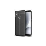 Nezih Case Xiaomi Redmi Note 5 Pro Uyumlu Deri Görünüm Silikon Kılıf, Siyah