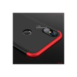 Nezih Case Xiaomi Redmi Note 5 Pro Uyumlu Sert Silikon Kılıf, Mat Görünüm Ultra İnce, Siyah/Kırmızı