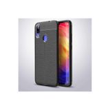 Nezih Case Xiaomi Redmi Note 7 Uyumlu Deri Görünüm Silikon Kılıf, Siyah
