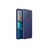 Nezih Case Xiaomi Redmi Note 9 5G ile Uyumlu, Deri Görünüm Silikon Kılıf, Lacivert