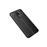 Nezih Case Xiaomi Redmi Note 9 ile Uyumlu Deri Görünüm Silikon Kılıf, Siyah
