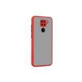 Nezih Case Xiaomi Redmi Note 9 Uyumlu Arkası Mat Şeffaf Kenarları Renkli Kırmızı Kılıf