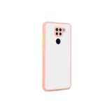 Nezih Case Xiaomi Redmi Note 9 Uyumlu Renkli Kenarlı Mat Silikon Kılıf, Pembe