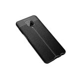 Nezih Case Xiaomi Redmi Note 9s/9 Pro Uyumlu Deri Görünüm Silikon Kılıf, Siyah