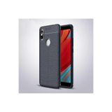 Nezih Case Xiaomi Redmi S2 ile Uyumlu Deri Görünüm Silikon Kılıf, Lacivert