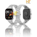 Nezih Case Xiaomi Redmi Watch 4 / 5 / 6 / Band 8 Pro / Uyumlu Ayarlanabilir Paslanmaz Çelik Metal Baklalı Kordon - Xiaomi Redmi Watch 4 / 5 Mi Band 8 / 9 Pro - Gümüş