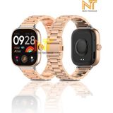 Nezih Case Xiaomi Redmi Watch 4 / 5 / 6 / Band 8 Pro / Uyumlu Ayarlanabilir Paslanmaz Çelik Metal Baklalı Kordon - Xiaomi Redmi Watch 4 / 5 Mi Band 8 / 9 Pro - Rose Gold