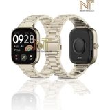 Nezih Case Xiaomi Redmi Watch 4 / 5 / 6 / Band 8 Pro / Uyumlu Ayarlanabilir Paslanmaz Çelik Metal Baklalı Kordon - Xiaomi Redmi Watch 4 / 5 Mi Band 8 / 9 Pro - Starlight