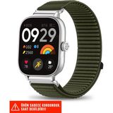 Nezih Case Xiaomi Redmi Watch 4 / 5 / 6 / Band 8 Pro / Uyumlu Hasır Örgü Spor Cırtlı Naylon Kordon 20MM - Haki - Redmi Watch 4 / Redmi Watch 5
