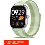Nezih Case Xiaomi Redmi Watch 4 / 5 / 6 / Band 8 Pro / Uyumlu Hasır Örgü Spor Cırtlı Pratik Naylon Kordon 20MM - Açık Yeşil - Redmi Watch 4 / Redmi Watch 5