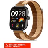 Nezih Case Xiaomi Redmi Watch 4 / 5 / 6 / Band 8 Pro / Uyumlu Hasır Örgü Spor Cırtlı Pratik Naylon Kordon 20MM - Kahverengi - Redmi Watch 4 / Redmi Watch 5