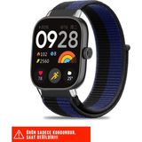 Nezih Case Xiaomi Redmi Watch 4 / 5 / 6 / Band 8 Pro / Uyumlu Hasır Örgü Spor Cırtlı Pratik Naylon Kordon 20MM - Siyah - Lacivert - Redmi Watch 4 / Redmi Watch 5