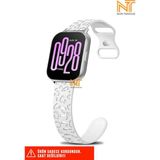 Nezih Case Xiaomi Redmi Watch 4 / 5 / 6 / Band 8 Pro / Uyumlu Leopar Desenli Silikon Kordon - Redmi Watch 4 / 5 Mi Band 8 / 9 Pro - Beyaz