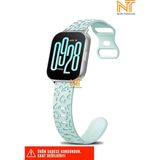 Nezih Case Xiaomi Redmi Watch 4 / 5 / 6 / Band 8 Pro / Uyumlu Leopar Desenli Silikon Kordon - Redmi Watch 4 / 5 Mi Band 8 / 9 Pro - Su Yeşili