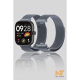 Nezih Case Xiaomi Redmi Watch 4 / 5 / 6 / Band 8 Pro / Uyumlu Milanes Hasır Örgü Metal Kordon - Gray