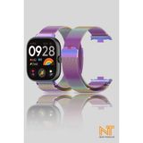 Nezih Case Xiaomi Redmi Watch 4 / 5 / 6 / Band 8 Pro / Uyumlu Milanes Hasır Örgü Metal Kordon - Renkli