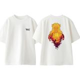 Nezuko Demon Slayer Tasarım Sırt Baskılı Pamuk Beyaz Oversize T-Shirt
