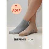 NF ND ENEFENDİ 2 Çift Kaydırmaz Unisex Yoga, Pilates, Tavaf Çorabı | Spor Patik Çorap |gri | Açıkkahve 36-40 - 36 - 40 - Renkli