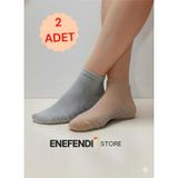 Nf Nd Enefendi 2 Çift Kaydırmaz Unisex Yoga, Pilates, Tavaf Çorabı Spor Patik Çorap Gri Açıkkahve 36-40 Gri - Bej