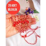 NF ND ENEFENDİ 20 Adet Ayyıldızlı Fimo Marteniçka Bileklik Şans Arkadaş Sevgili Eş Çocuk Hediye Bahar Bilekliği