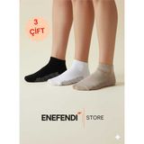 NF ND ENEFENDİ 3 Çift Kaydırmaz Unisex Yoga, Pilates, Tavaf Çorabı | Spor Patik Çorap Beyaz|siyah |bej 36-40 - 36 - 40 - Çok Renkli