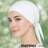 NF ND ENEFENDİ Silikonlu Düz Bone | Kaymayan Tesettür Hijab Iç Bone — Dikişsiz Beyaz Rahat ve Şık Kullanım - Standart