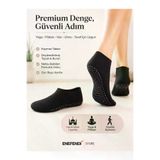NF ND ENEFENDİ yoga-01 Kaydırmaz Tabanlı Unisex Siyah Yoga, Pilates Ve Tavaf Çorabı | Konforlu Spor Patik Çorap 36-40