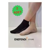 NF ND ENEFENDİ YOGAEKO 2 Çift Kaydırmaz Unisex Yoga, Pilates, Tavaf Çorabı | Spor Patik Çorap |Siyah |Açıkkahve 36-40