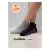 NF ND ENEFENDİ YOGAEKO 2 Çift Kaydırmaz Unisex Yoga, Pilates, Tavaf Çorabı | Spor Patik Çorap |Siyah |Gri 36-40