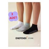 NF ND ENEFENDİ YOGAEKO 3 Çift Kaydırmaz Unisex Yoga, Pilates, Tavaf Çorabı | Spor Patik Çorap Beyaz|Gri |Siyah |36-40
