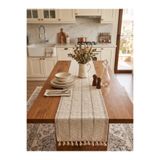 nf neofabric DANTEL ÖRGÜ PAMUKLU HASIR DESEN RUNNER 145*35CM