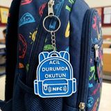 Nfc Akıllı Acil Durum Anahtarlığı Okul Çantası Süsü Erkek Çocuk Güvenlik Etiketi Mavi