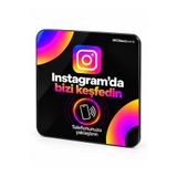 NFCSTAND NFC Instagram Takip Kartı 10x10 cm Telefonu Yaklaştır Profilini Aç Cam Görünümlü Pleksi