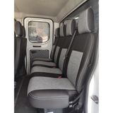 NfsAuto Ford Transit Çift Kabin Oto Koltuk Kılıfı - Açık Gri - Siyah