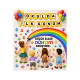 NG GRAFİK TASARIM OKULDA İLK GÜNÜM / OKUL AÇILIŞI / SINIF PANOSU / 150 X 200 CM