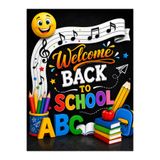 NG GRAFİK TASARIM WELCOME BACK TO SCHOOL /SINIFINA HOŞ GELDİN / OKUL AÇILIŞI / KUMAŞA BASKI SINIF PANOSU / 150 X 200 CM