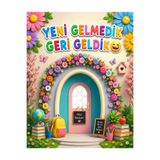 NG GRAFİK TASARIM YENİ GELMEDİK GERİ GELDİK /SINIFINA HOŞ GELDİN / OKUL AÇILIŞI / KUMAŞA BASKI SINIF PANOSU / 150 X 200 CM