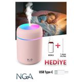 NGA 300 ml H2O Ultrasonik Ledli Hava Nemlendirici Buhar Makinesi Ve Aroma Difüzörü - Koku Hediyeli