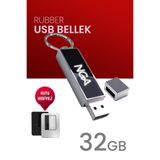 NGA 32 GB Rubber Işıklı Usb Bellek Metal Gövde Güvenli USB Memory - Flash Drive