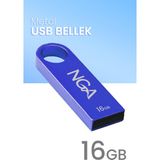 NGA USB Bellek Metal Gövde Güvenli USB Memory - Flash Drive - 16 GB - Mavi